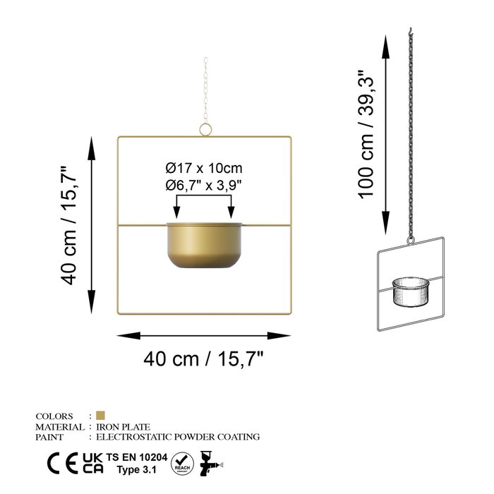 Aberto Design Pandantif - Dorado